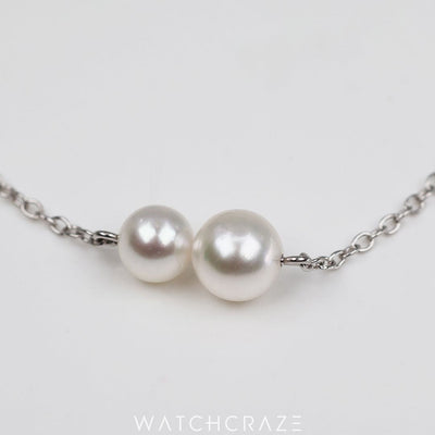 2024 MIKIMOTO STATION COLLECTION STATION DOUBLE AKOYA CULTURED PEARL 18K WHITE GOLD BRACELET MDQ10055AXXW