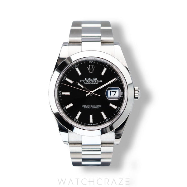 2024 ROLEX DATEJUST BLACK DIAL SMOOTH DIAL 41MM 126300
