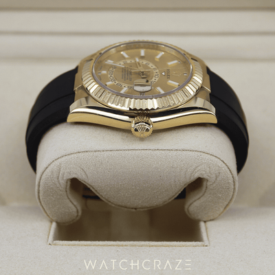 2021 ROLEX SKY-DWELLER OYSTERFLEX CHAMPAGNE DIAL 42MM 326238