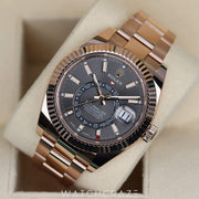 2019 ROLEX SKY-DWELLER ROSE GOLD RHODIUM DIAL 40MM 326935