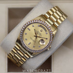 1995 Rolex Day-Date Gold Diamond Bezel 36MM 18348