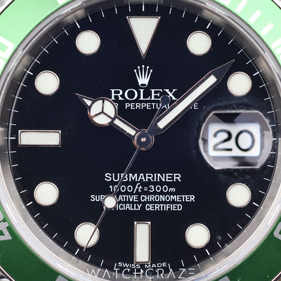 2006 ROLEX SUBMARINER DATE BLACK DIAL "KERMIT" 40MM 16610LV