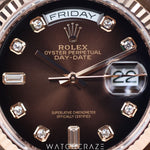 2023 ROLEX DAY-DATE CHOCOLATE DIAL ROSE GOLD BRACELET 36MM 128235