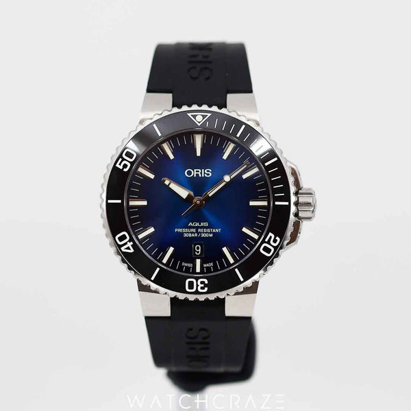 2017 ORIS AQUIS LIMITED EDITION CLIPPERTON BLUE DIAL 43.5MM 01 733 7730 4185-Set MB