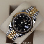 2022 ROLEX DATEJUST TWO TONE YELLOW GOLD AND STEEL BLACK DIAL 41MM 126333