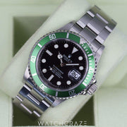 2006 ROLEX SUBMARINER DATE BLACK DIAL "KERMIT" 40MM 16610LV