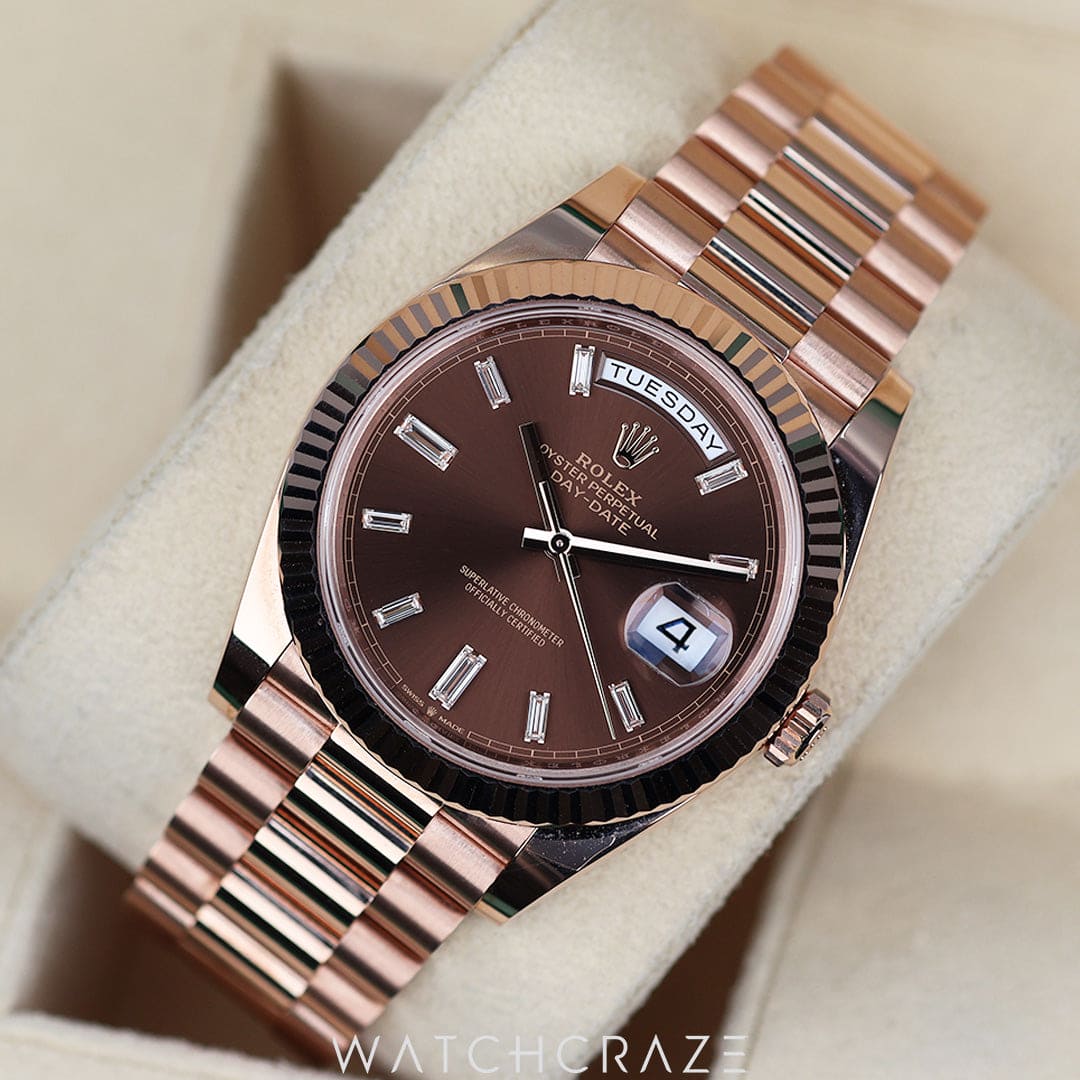 Brown Rolex 2024 ROLEX DAYDATE BROWN DIAL DIAMOND