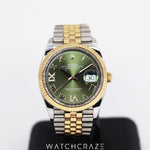 2023 ROLEX DATEJUST 36 TWO TONE GREEN DIAL 126233