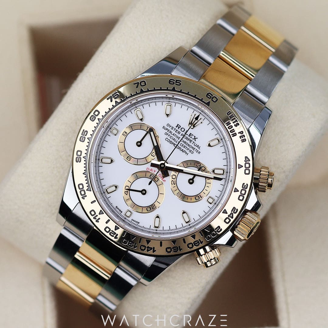 IOST Rolex Daytona Two Tone White Face Rolex Daytona Yellow Gold