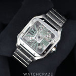 2023 CARTIER SANTOS DE CARTIER SKELETON GREEN WHSA0028