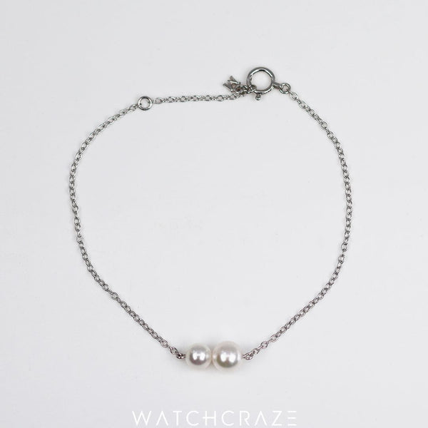 2024 MIKIMOTO STATION COLLECTION STATION DOUBLE AKOYA CULTURED PEARL 18K WHITE GOLD BRACELET MDQ10055AXXW