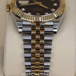 2022 ROLEX DATEJUST TWO TONE YELLOW GOLD AND STEEL BLACK DIAL 41MM 126333