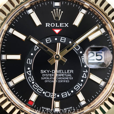 2023 ROLEX SKYDWELLER OYSTERFLEX BLACK DIAL 42MM 326238