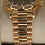 2019 ROLEX DAY-DATE YELLOW GOLD BAGUETTE MARKERS BLACK DIAL 40MM 228238