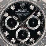 2017 ROLEX COSMOGRAPH DAYTONA BLACK DIAL DIAMOND MARKERS 40MM 116519LN