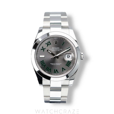 2024 ROLEX DATEJUST SMOOTH BEZEL WIMBLEDON DIAL 41MM 126300