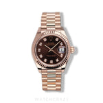 2021 ROLEX LADY-DATEJUST EVEROSE CHOCOLATE DIAL DIAMOND MARKERS 28MM 279175
