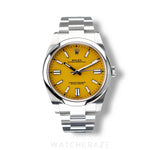 2021 ROLEX OYSTER PERPETUAL YELLOW DIAL 41MM 124300