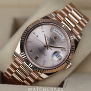 2022 ROLEX DAY-DATE SUNDUST BAGUETTE DIAMOND MARKERS 40MM 228235