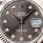 2023 ROLEX DATEJUST RHODIUM DIAL DIAMOND MARKERS 41MM 126334