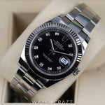 2021 ROLEX DATEJUST DIAMOND MARKERS BLACK DIAL 41MM 126334