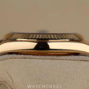 2019 ROLEX DAY-DATE YELLOW GOLD BAGUETTE MARKERS BLACK DIAL 40MM 228238