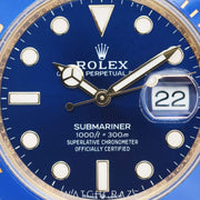 2024 ROLEX SUBMARINER YELLOW GOLD BLUE DIAL 'BLUESY' 41MM 126618LB