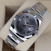 2024 ROLEX DATEJUST SMOOTH BEZEL WIMBLEDON DIAL 41MM 126300