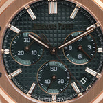 2024 AUDEMARS PIGUET ROYAL OAK CHRONOGRAPH GREEN DIAL ROSE GOLD 26240OR.OO.1320OR.08