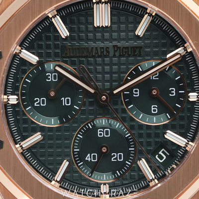 2024 AUDEMARS PIGUET ROYAL OAK CHRONOGRAPH GREEN DIAL ROSE GOLD 26240OR.OO.1320OR.08