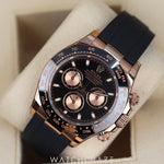 2020 ROLEX DAYTONA OYSTERFLEX ROSE GOLD BLACK DIAL 40MM 116515LN