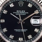 2021 ROLEX DATEJUST DIAMOND MARKERS BLACK DIAL 41MM 126334