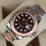 2020 ROLEX YACHT-MASTER TWO TONE ROSE GOLD AND STEEL CHOCOLATE DIAL 37MM 268621