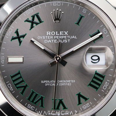 2024 ROLEX DATEJUST SMOOTH BEZEL WIMBLEDON DIAL 41MM 126300