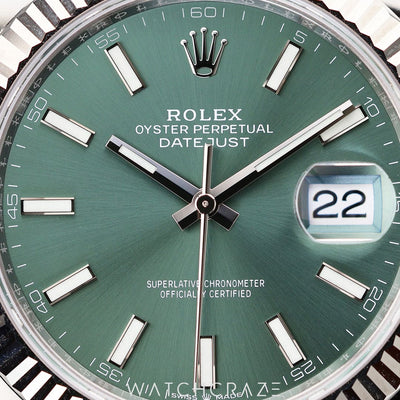 2024 ROLEX DATEJUST MINT GREEN DIAL 41MM 126334
