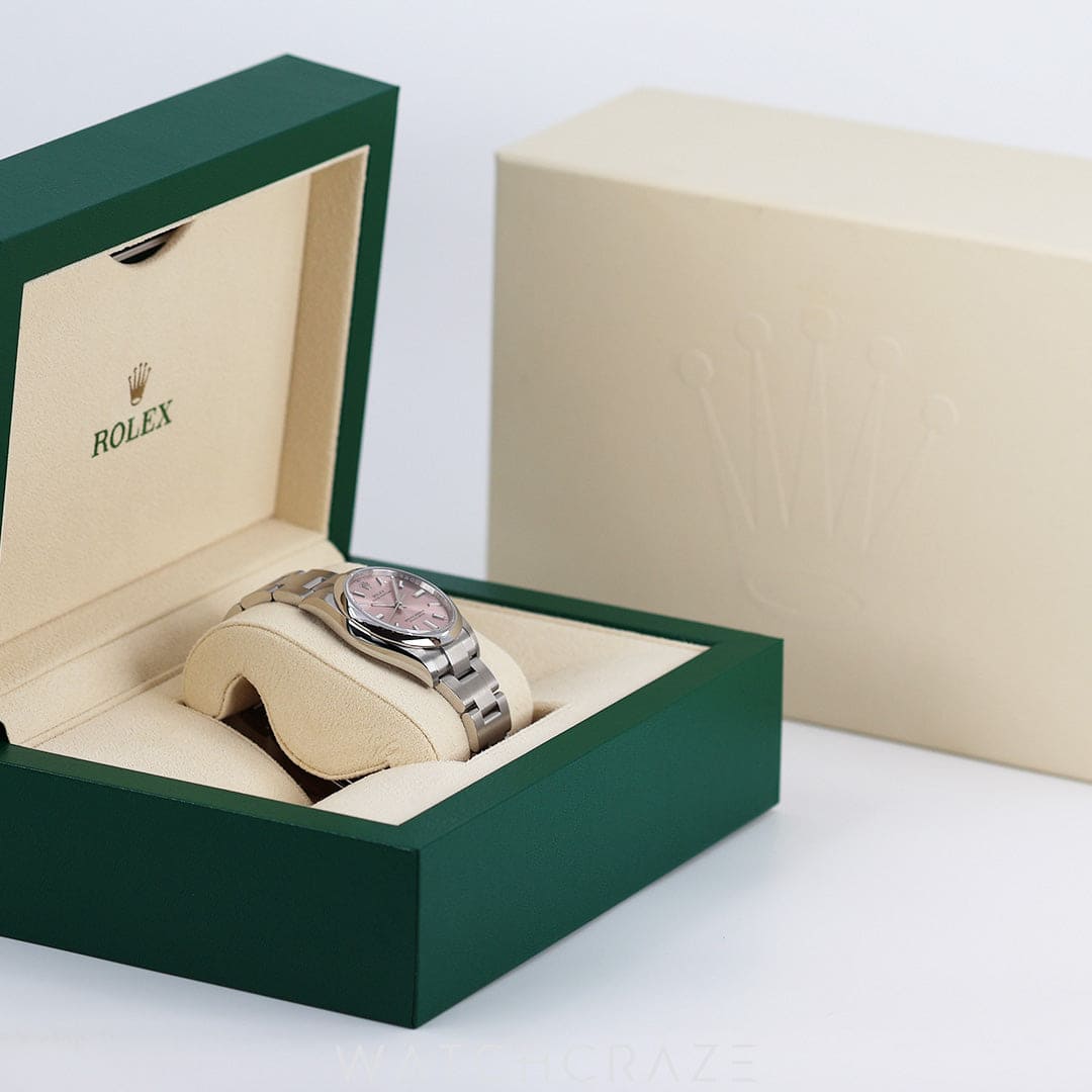 2024 ROLEX OYSTER PERPETUAL PINK DIAL 34MM 124200 | WATCHCRAZE