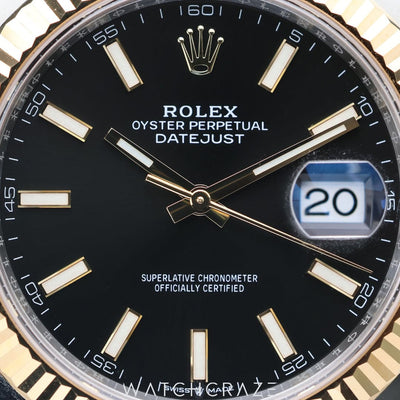 2024 ROLEX DATEJUST TWO TONE GOLD AND STEEL BLACK DIAL 41MM 126333