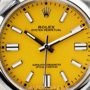 2021 ROLEX OYSTER PERPETUAL YELLOW DIAL 41MM 124300