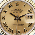 2014 ROLEX DATEJUST TWO TONE GOLD AND STEEL CHAMPAGNE 26MM 179173