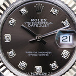 2023 ROLEX DATEJUST DIAMOND MARKERS DARK GREY DIAL 28MM 279174