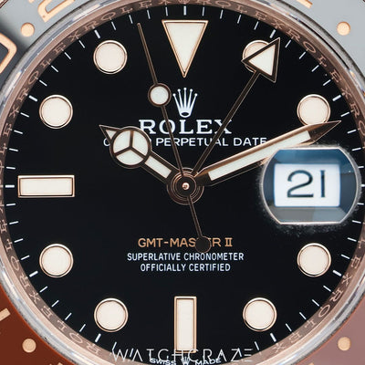 2021 ROLEX GMT-MASTER II ROSE GOLD 'ROOTBEER' 40MM 126715CHNR