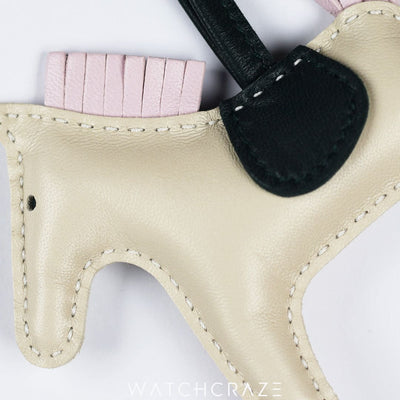 HERMÈS RODEO BAG CHARM PM MILO CRAIE / VERT CYPRESS / MAUVE PALE