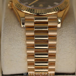 2019 ROLEX DAY-DATE YELLOW GOLD BAGUETTE MARKERS BLACK DIAL 40MM 228238