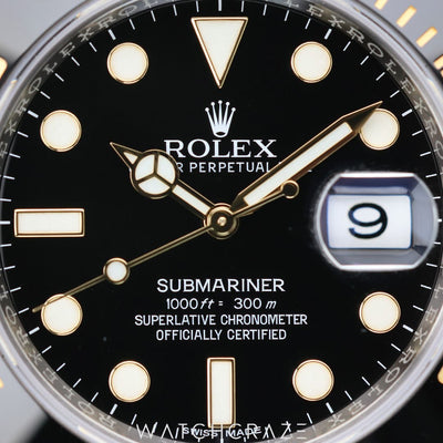 2015 ROLEX SUBMARINER TWO TONE GOLD AND STEEL BLACK DIAL 40MM 116613LN