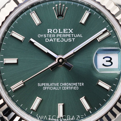 2023 ROLEX DATEJUST GREEN DIAL STAINLESS STEEL 31MM 278274