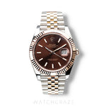 2024 ROLEX DATEJUST TWO TONE ROSE GOLD AND STEEL BROWN DIAL 41MM 126331