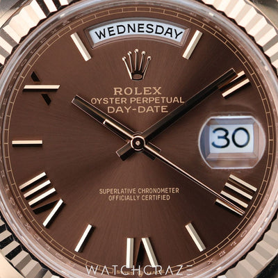 2022 ROLEX DAY-DATE ROSE GOLD CHOCOLATE DIAL 40MM 228235