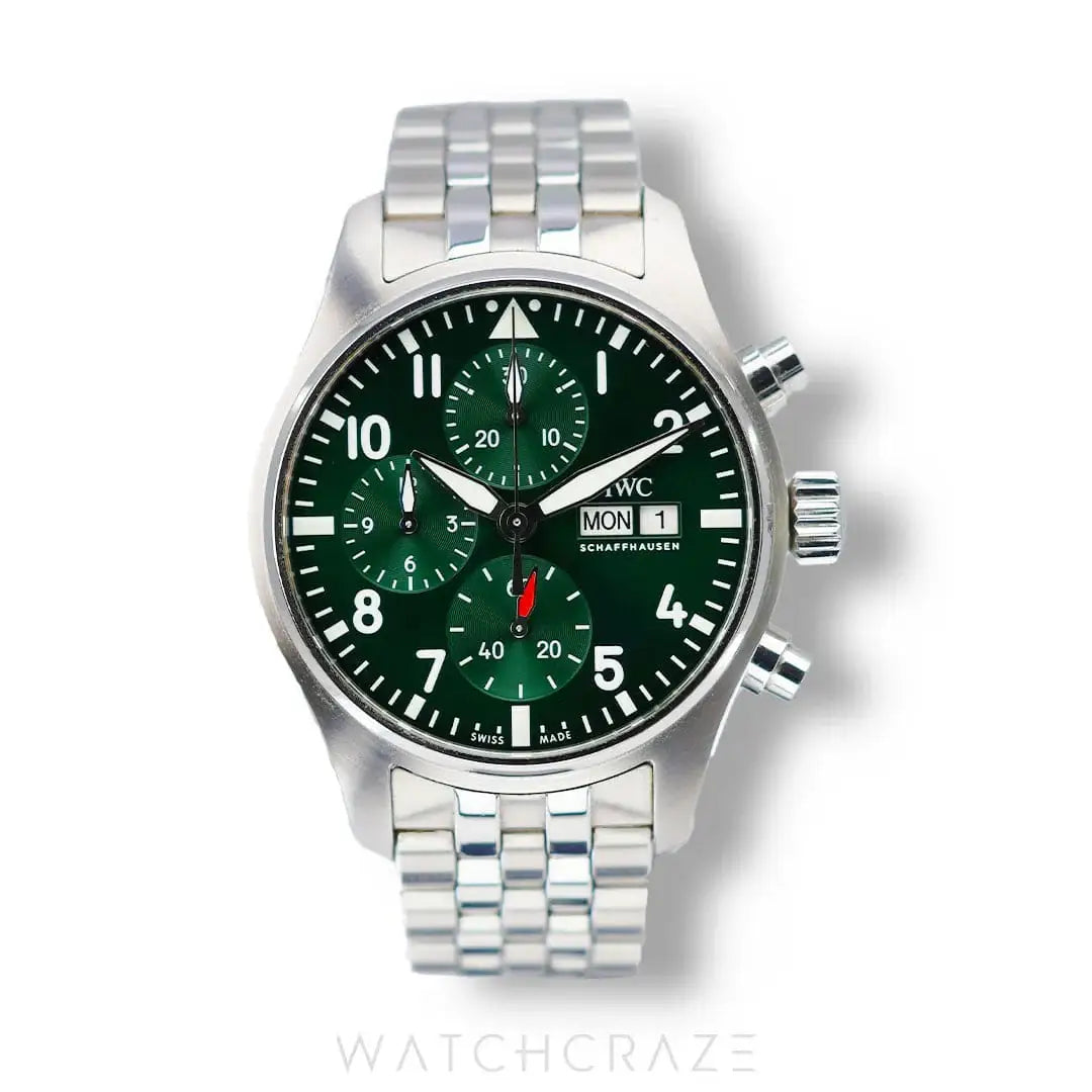 2022 IWC PILOTS WATCH CHRONOGRAPH GREEN DIAL 40MM IW388104