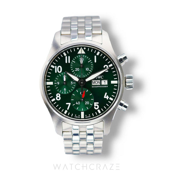 2022 IWC PILOTS WATCH CHRONOGRAPH GREEN DIAL 40MM IW388104