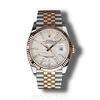 2023 ROLEX DATEJUST TWO TONE PALM MOTIF DIAL 36MM 126231